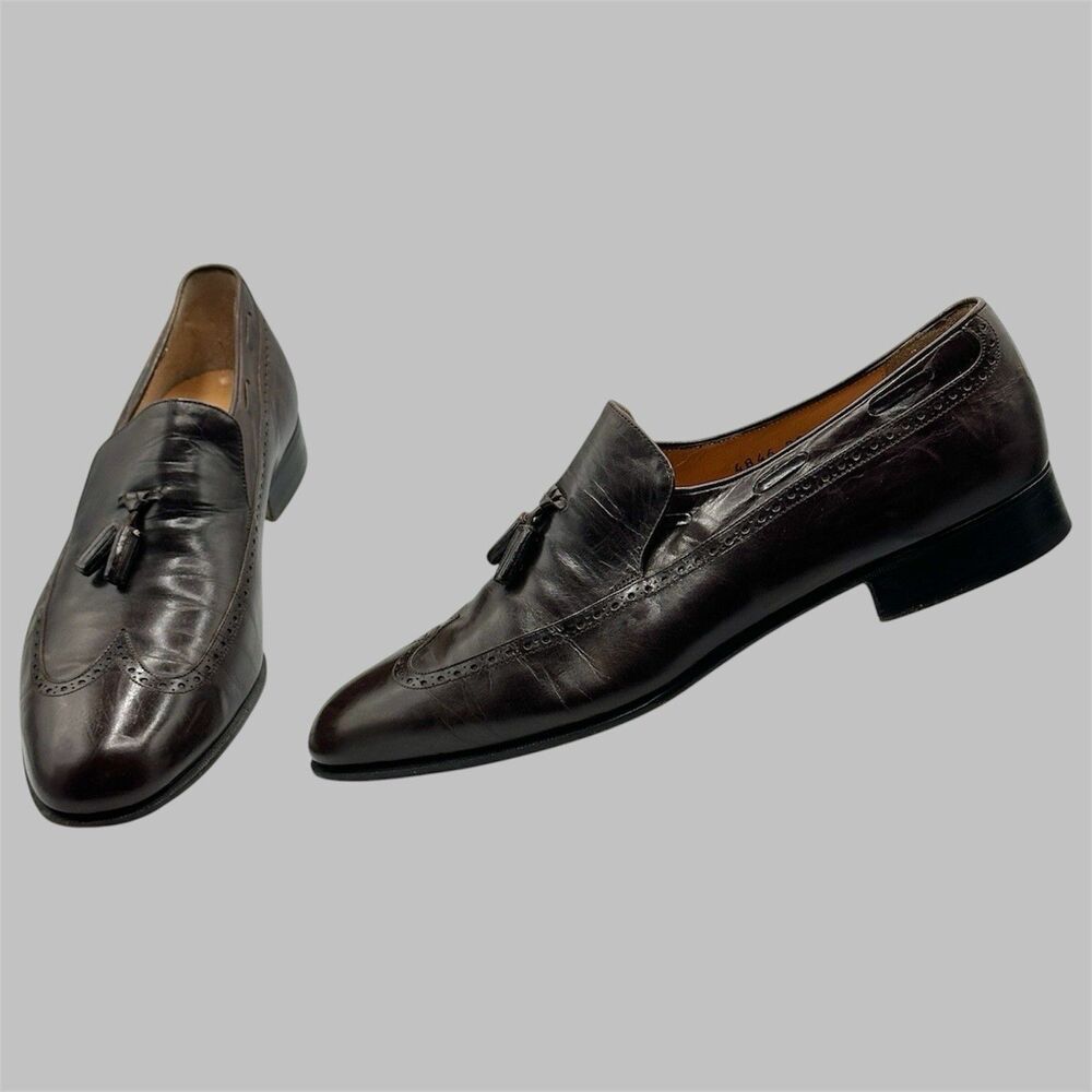Salvatore Ferragamo Burgundy Leather Tassel Loafer  Made in Italy Men Size 10 E